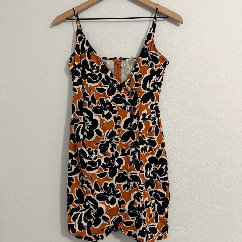 Leith - Linen Blend‎ Faux Wrap Dress